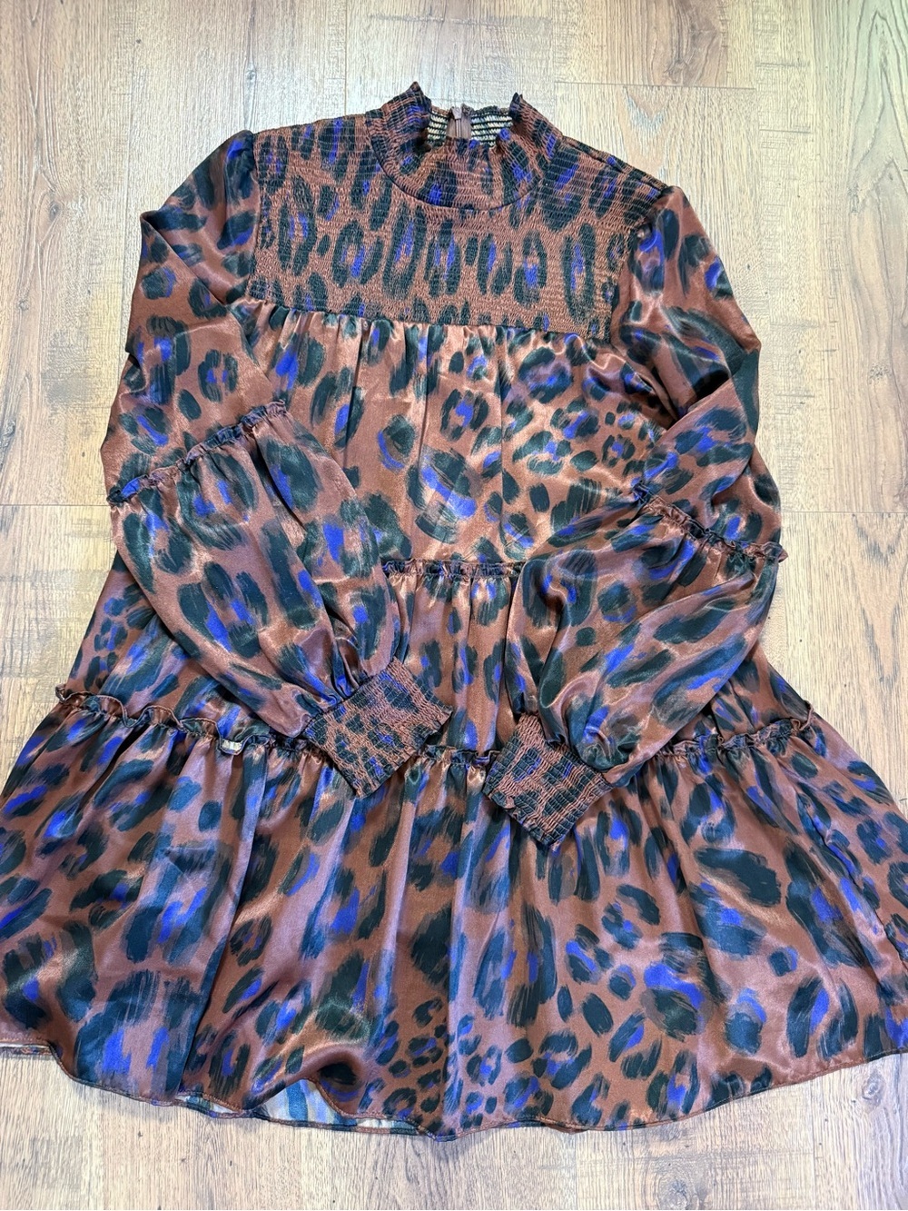 KARLIE Brown and Black Patterned Dress Size L
